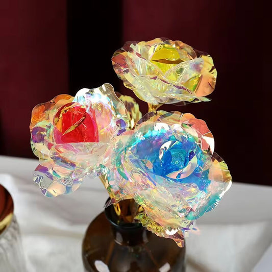 Artificial Flower Foil Rose Flower Valentine'S Day Gifts 24k Golden Plated Gold Rose Lasts Forever Love Flower for Lover